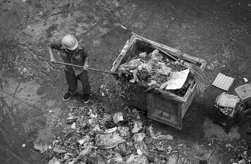 Enclosed and lockable skip for waste management in Wallington