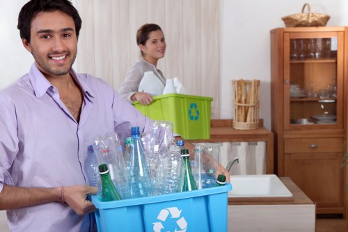 Professional team managing construction waste clearance